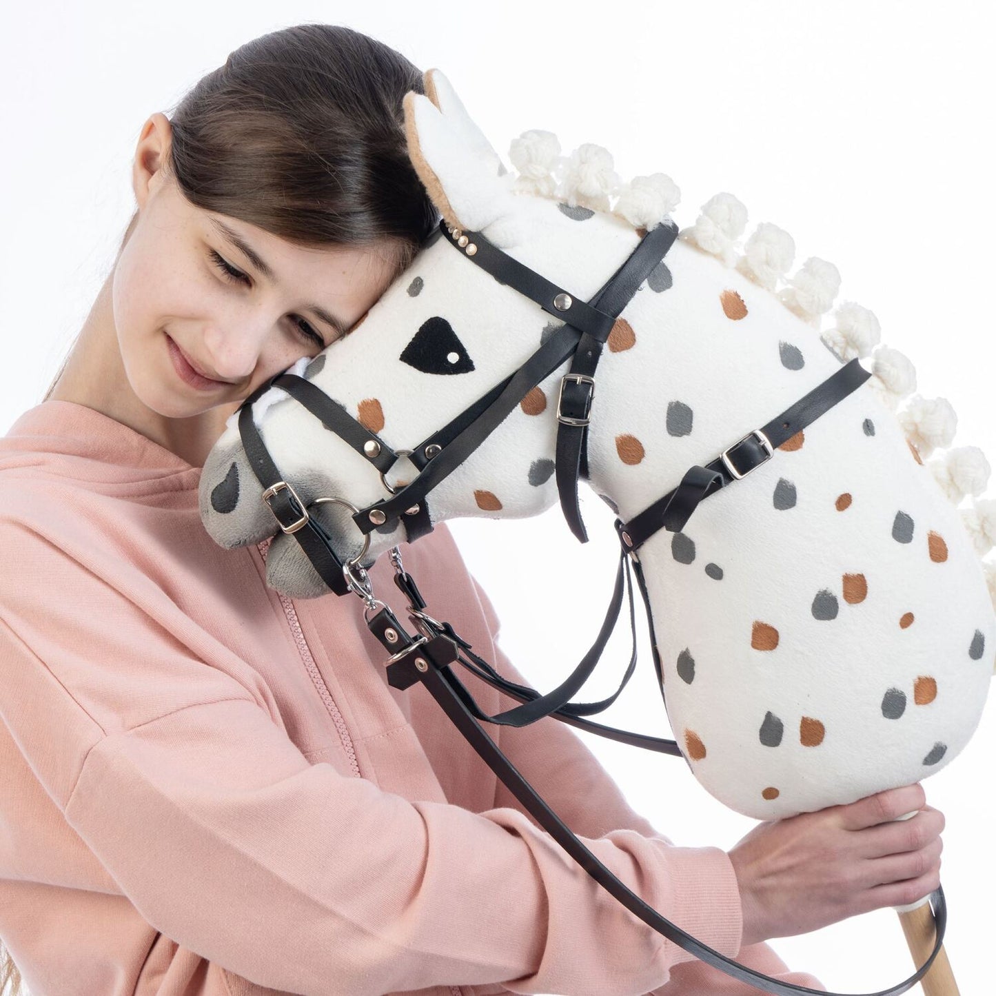 Hobbyhorse with bridle A3 White Stained Beauty