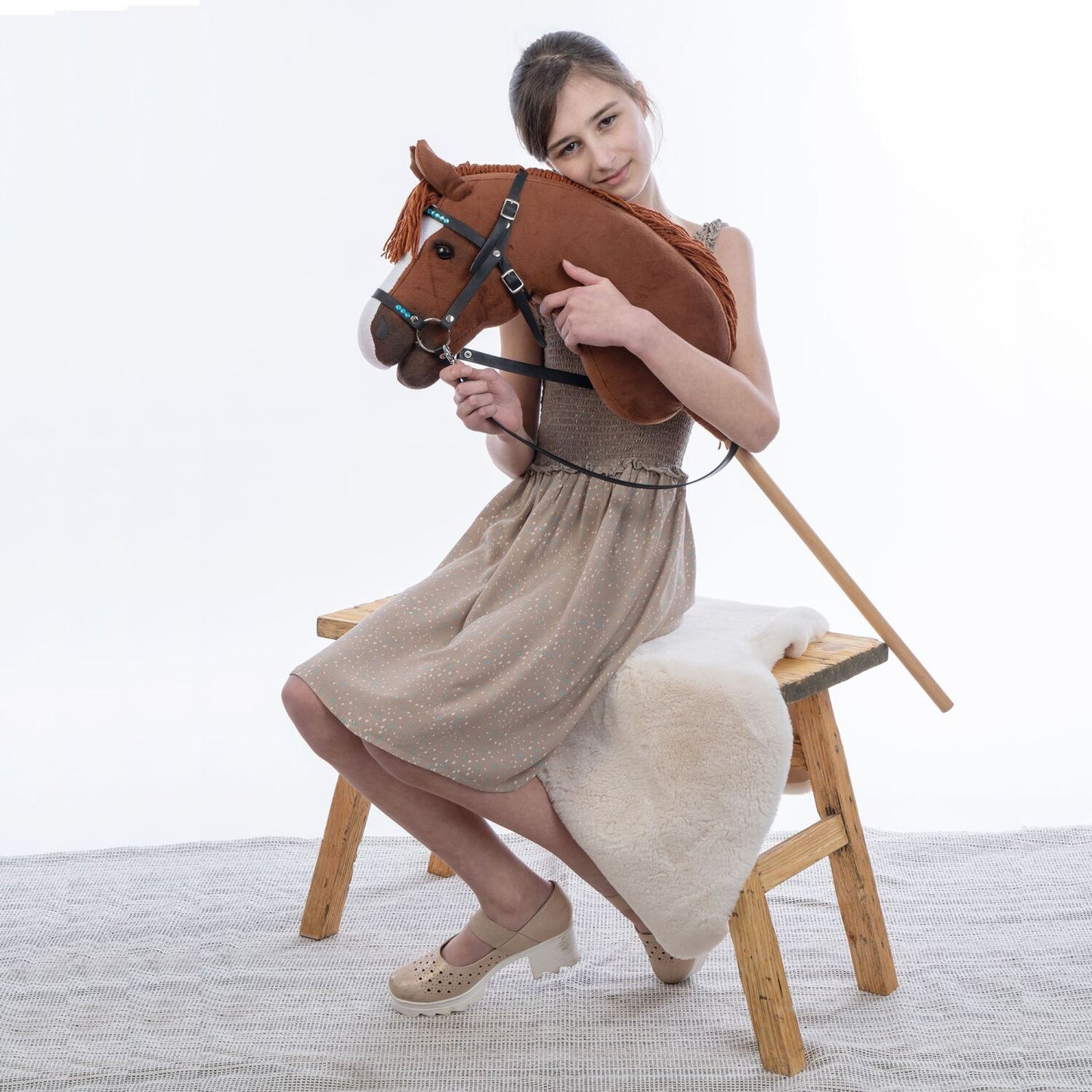 Hobbyhorse with bridle A3 Chestnut JOY