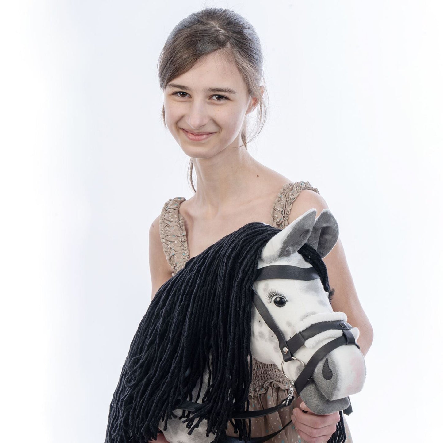 Hobbyhorse with bridle A3 Dapple grey SPRING