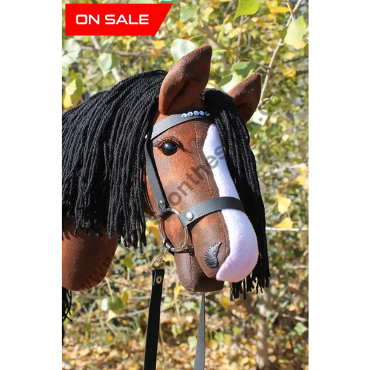 Hobbyhorse with bridle A3 Chestnut Brown-stained Hobbyhorses: just landed