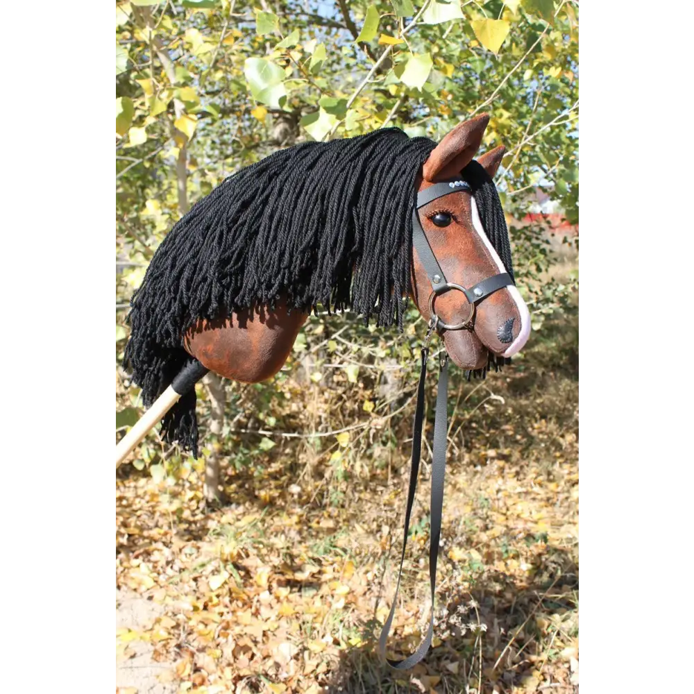 Hobbyhorse with bridle A3 Chestnut Brown-stained Hobbyhorses: just landed