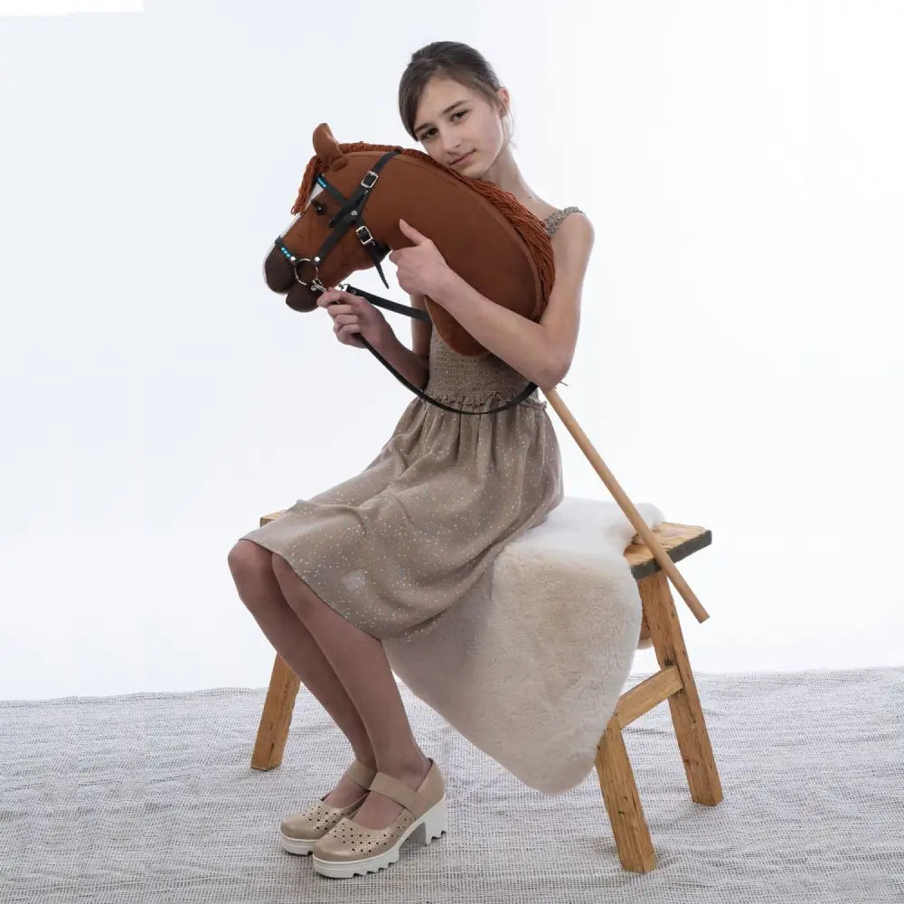 Hobbyhorse with bridle A3 Chestnut JOY Hobbyhorses: affordable