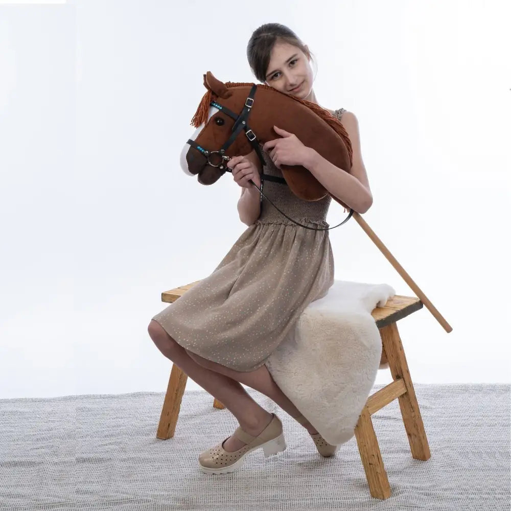 Hobbyhorse with bridle A3 Chestnut JOY Hobbyhorses: affordable