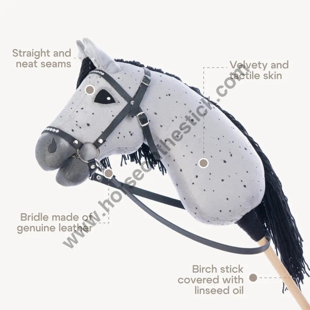 Hobbyhorse with bridle A3 Dapple Greay Fleabitten Hobbyhorses: affordable
