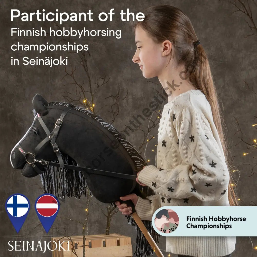 Hobbyhorse with bridle A3 Smoky Black Hobbyhorses: affordable