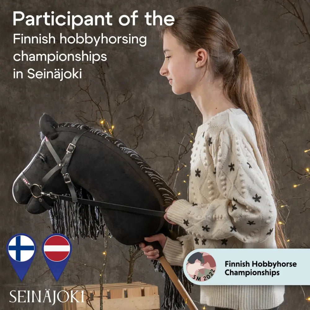 Hobbyhorse with bridle A3 Smoky Black Hobbyhorses: affordable