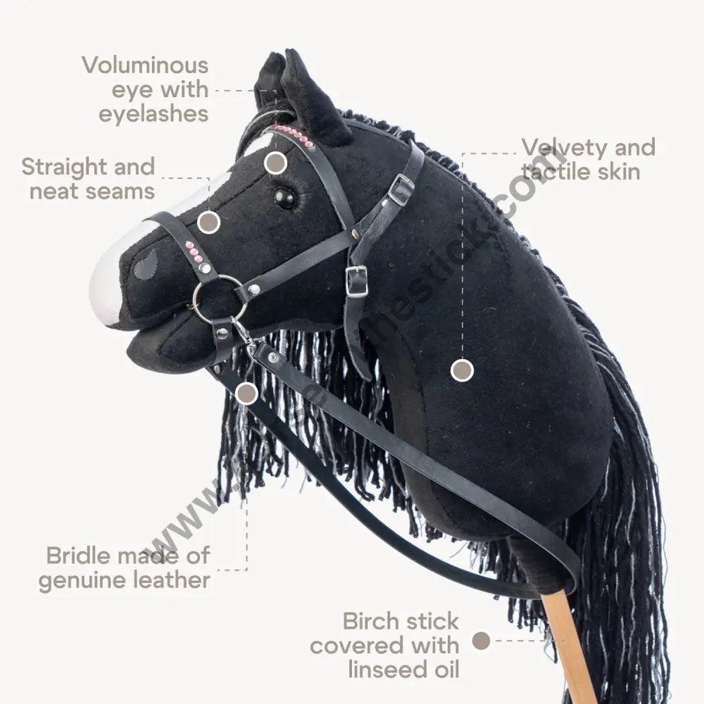 Hobbyhorse with bridle A3 Smoky Black Hobbyhorses: affordable