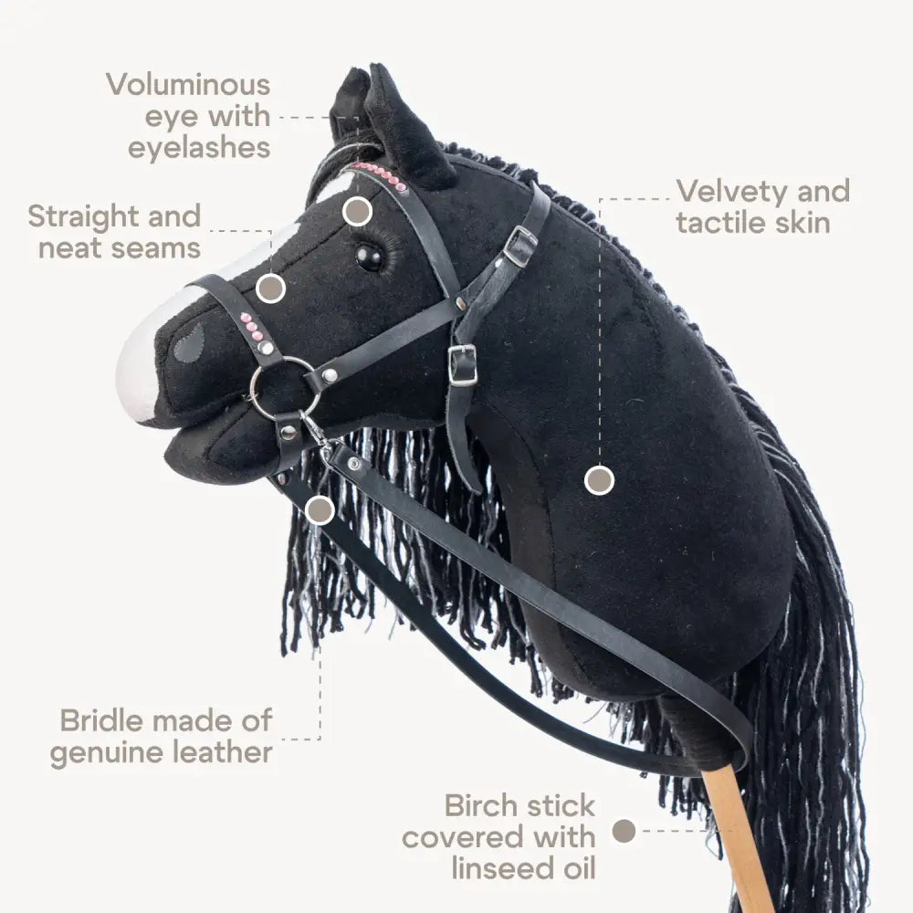 Hobbyhorse with bridle A3 Smoky Black Hobbyhorses: affordable