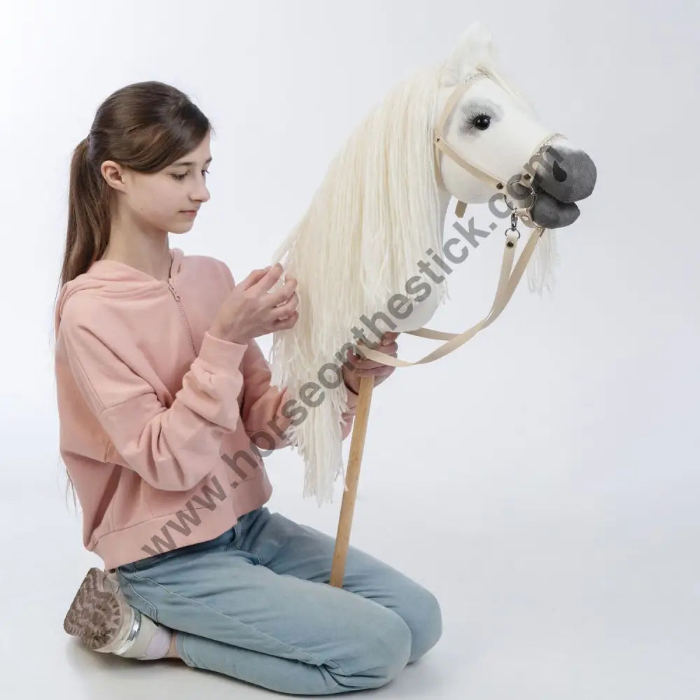Hobbyhorse with bridle A3 White RACHEL Hobbyhorses: main group