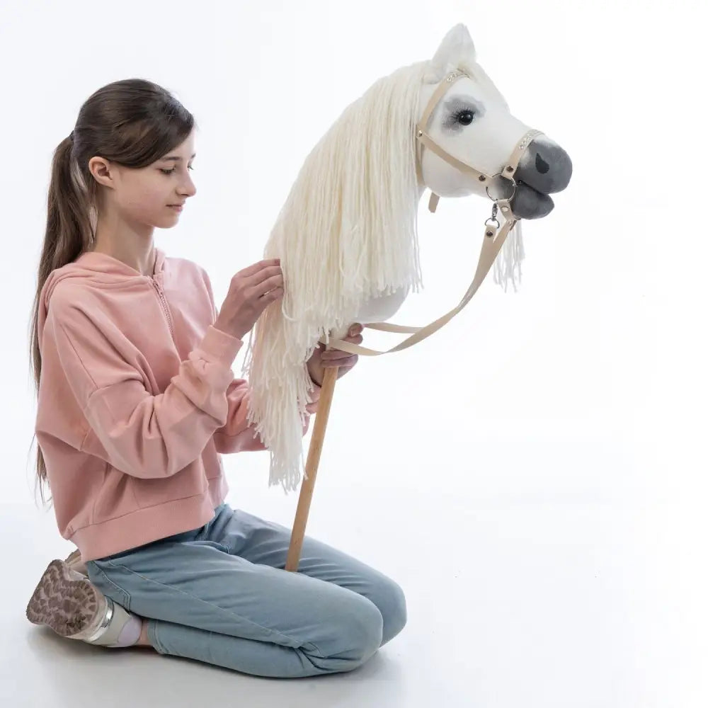 Hobbyhorse with bridle A3 White RACHEL Hobbyhorses: main group