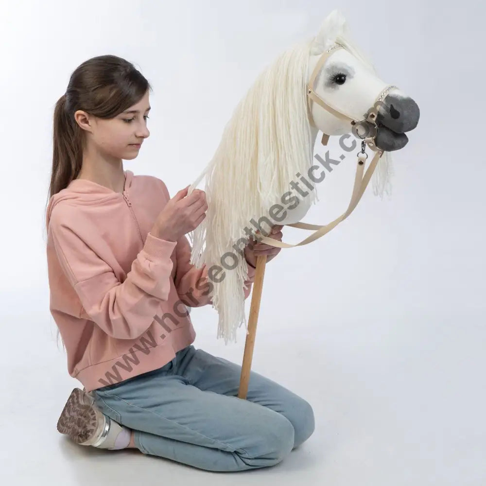 Hobbyhorse with bridle A3 White RACHEL Hobbyhorses: main group