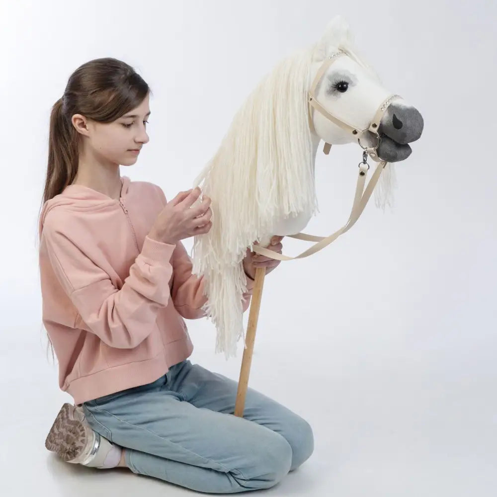 Hobbyhorse with bridle A3 White RACHEL Hobbyhorses: main group