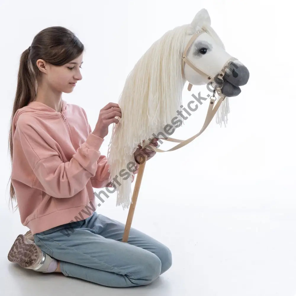 Hobbyhorse with bridle A3 White RACHEL Hobbyhorses: main group