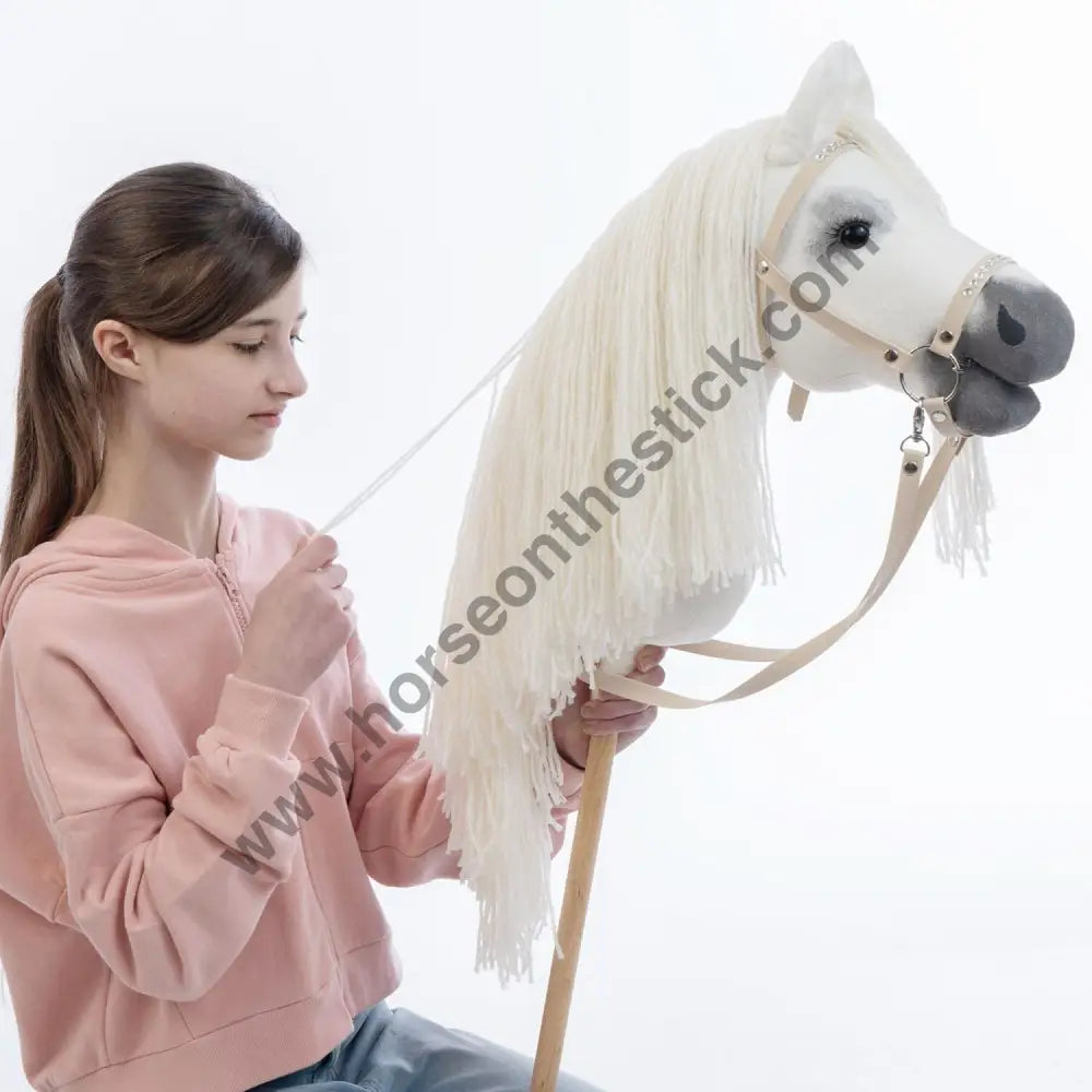 Hobbyhorse with bridle A3 White RACHEL Hobbyhorses: main group