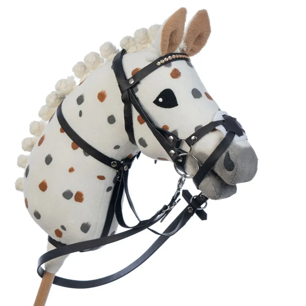 Hobbyhorse with bridle A3 White Stained Beauty Hobbyhorses: bestsellers