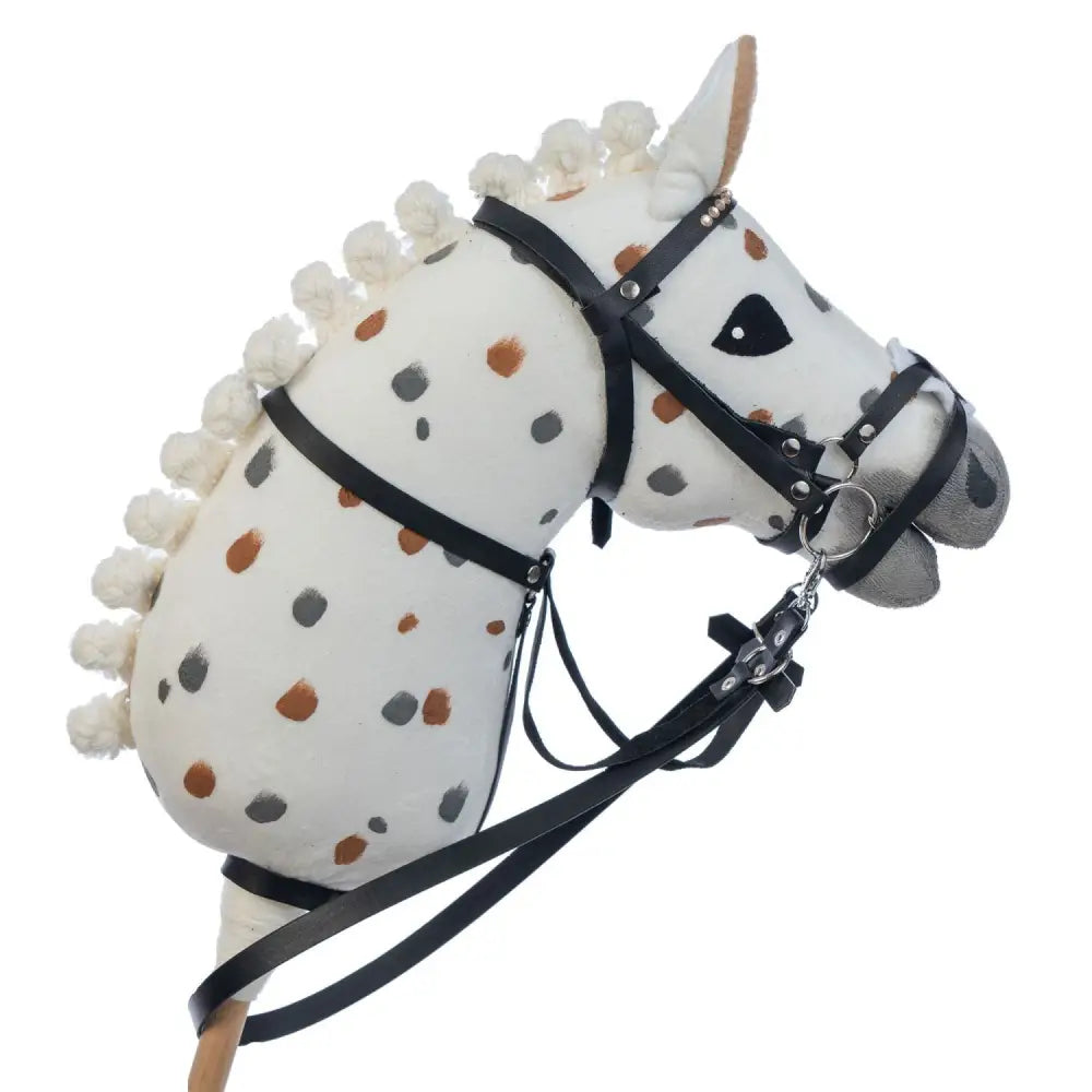 Hobbyhorse with bridle A3 White Stained Beauty Hobbyhorses: bestsellers