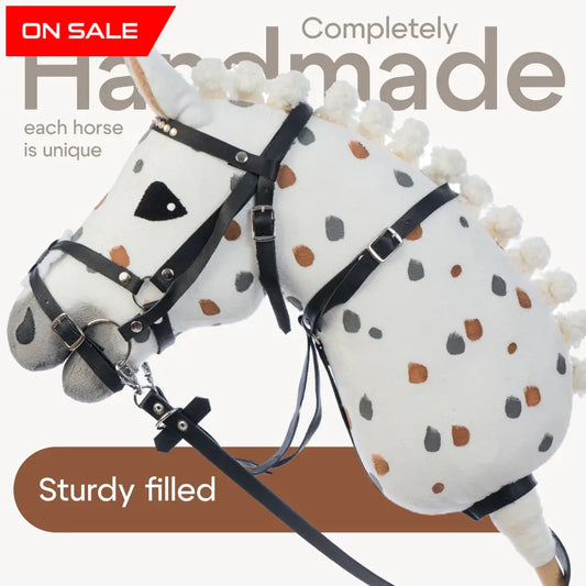 Hobbyhorse with bridle A3 White Stained Beauty Hobbyhorses: bestsellers