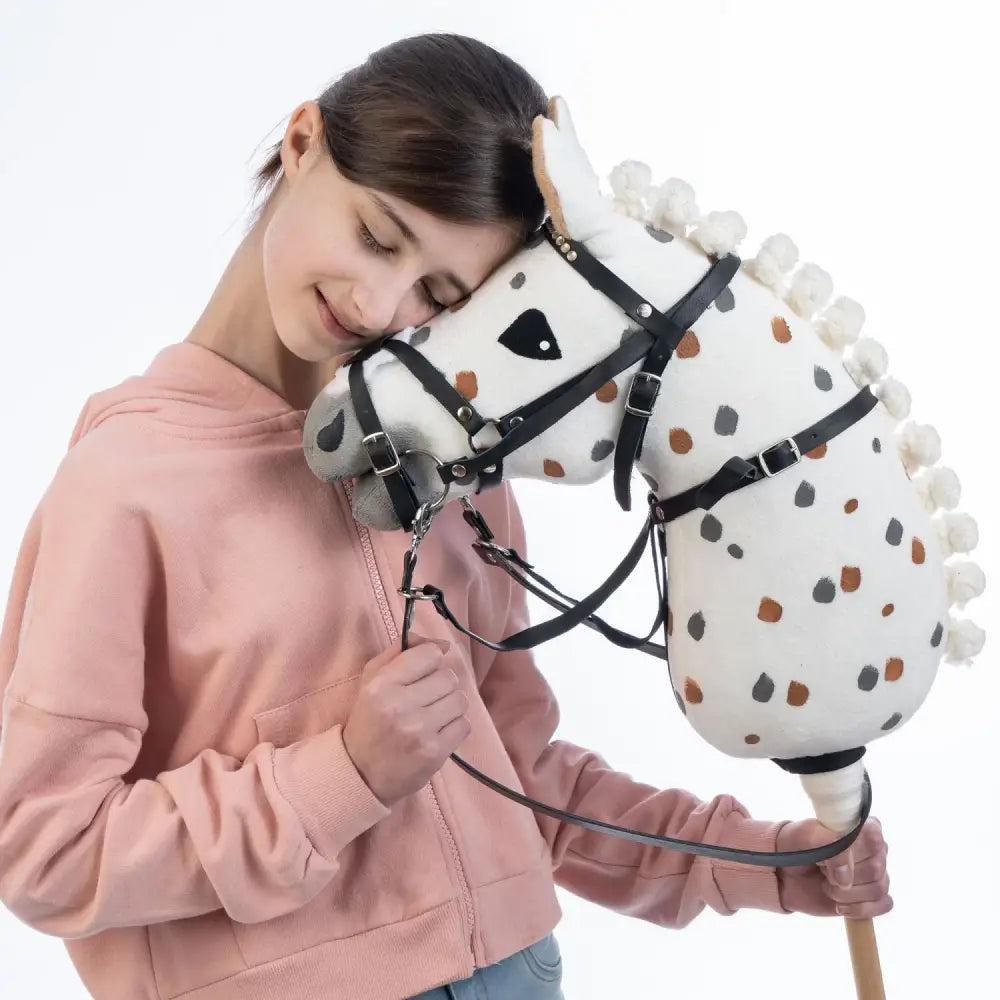 Hobbyhorse with bridle A3 White Stained Beauty Hobbyhorses: bestsellers