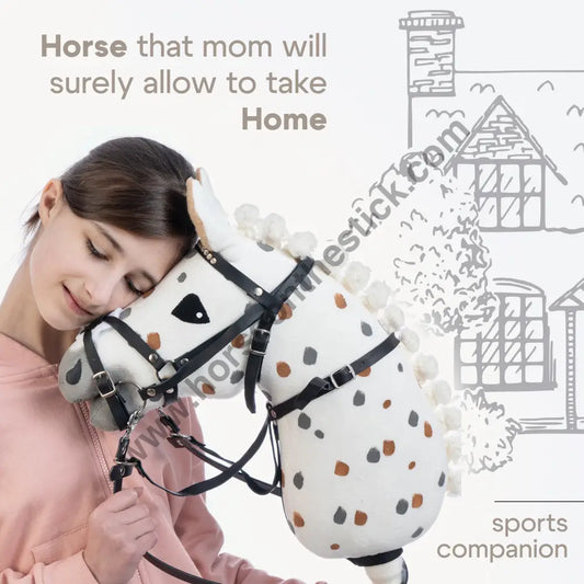 Hobbyhorse with bridle A3 White Stained Beauty Hobbyhorses: bestsellers