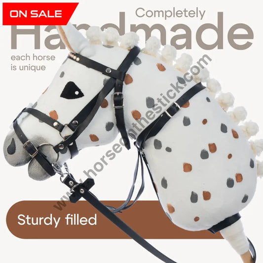 Hobbyhorse with bridle A3 White Stained Beauty Hobbyhorses: bestsellers