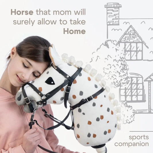 Hobbyhorse with bridle A3 White Stained Beauty Hobbyhorses: bestsellers