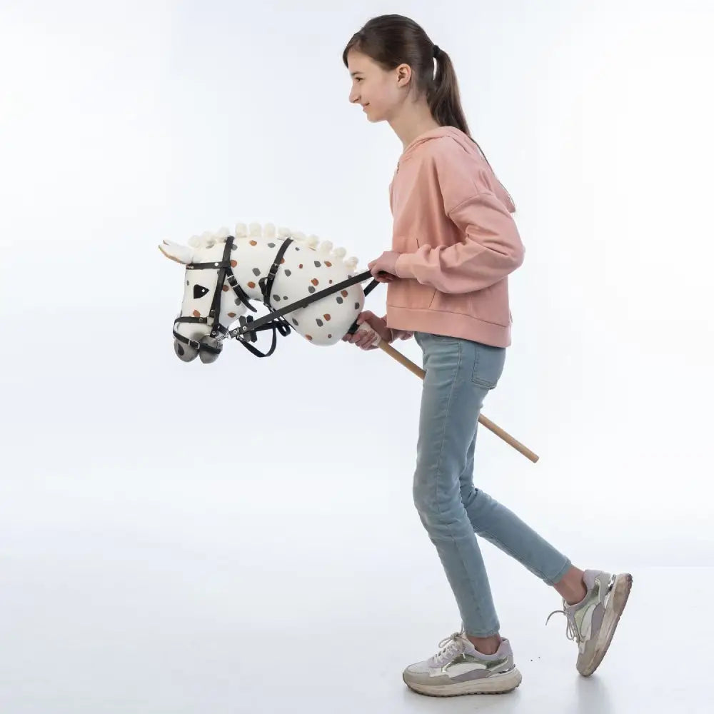 Hobbyhorse with bridle A3 White Stained Beauty Hobbyhorses: bestsellers