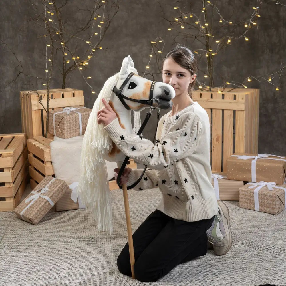 Hobbyhorse with bridle A3 White SUNNY Hobbyhorses: main group