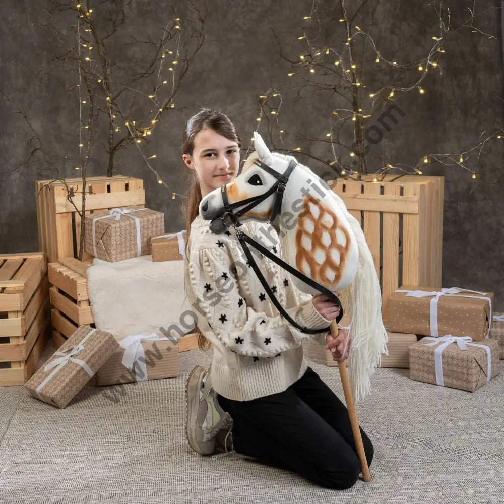 Hobbyhorse with bridle A3 White SUNNY Hobbyhorses: main group