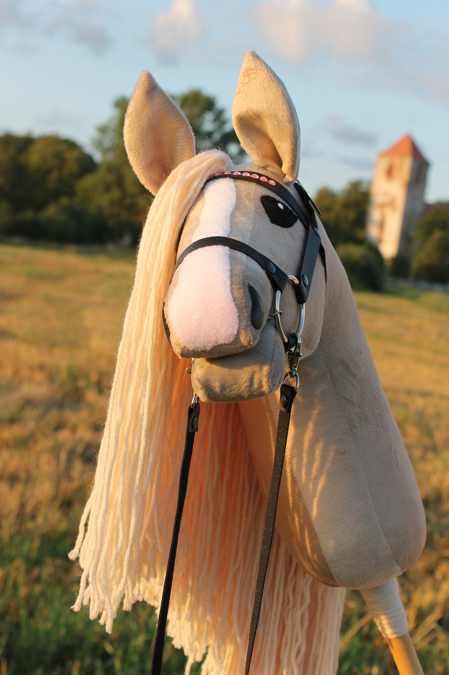 Hobby horse with bridle A3 Palomino MEDIEVAL