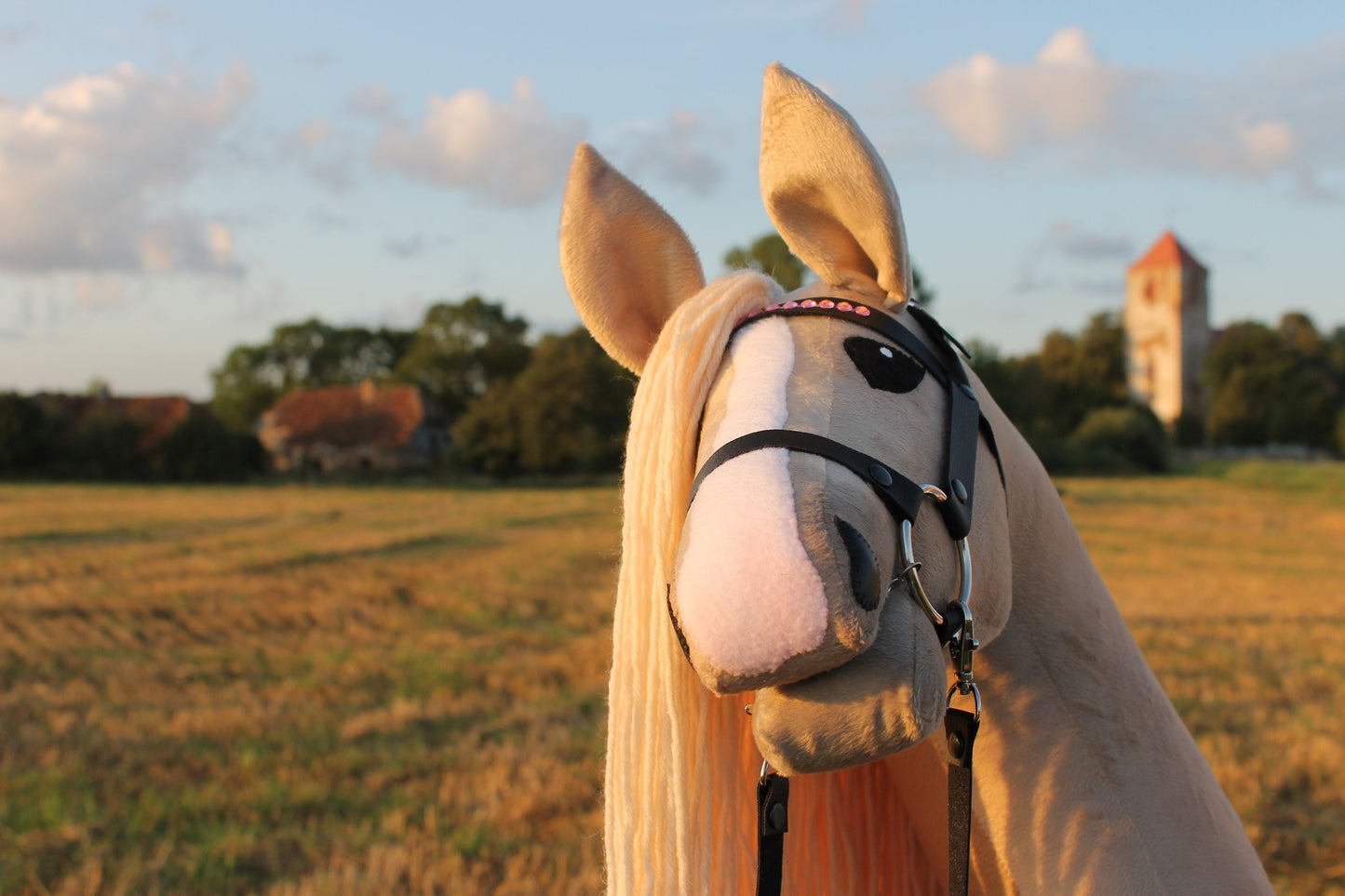 Hobby horse with bridle A3 Palomino MEDIEVAL