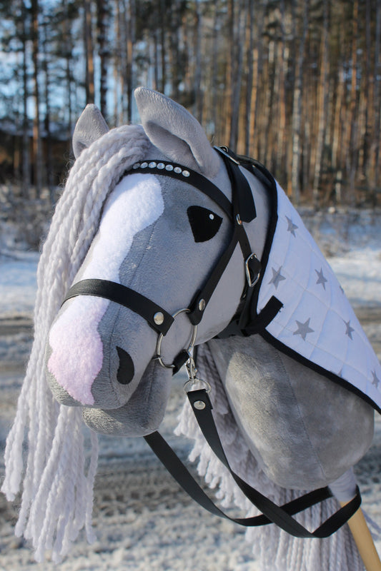 Hobbyhorse With Bridle A3 Blue Roan SNOW