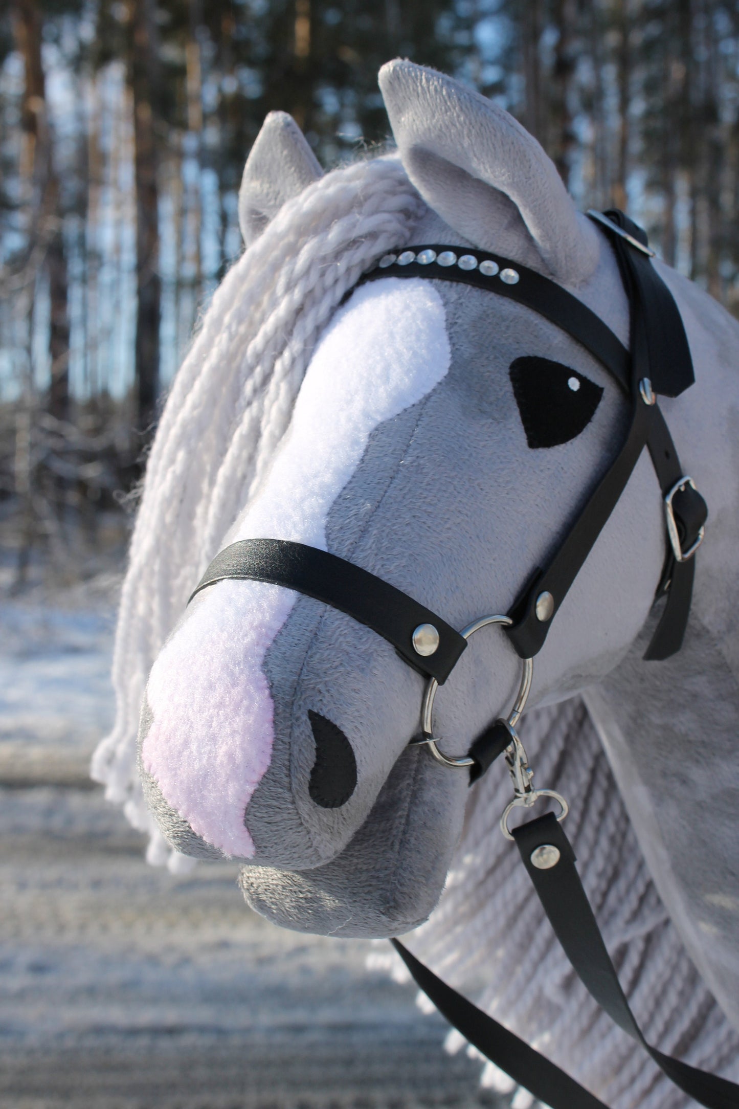 Hobbyhorse With Bridle A3 Blue Roan SNOW