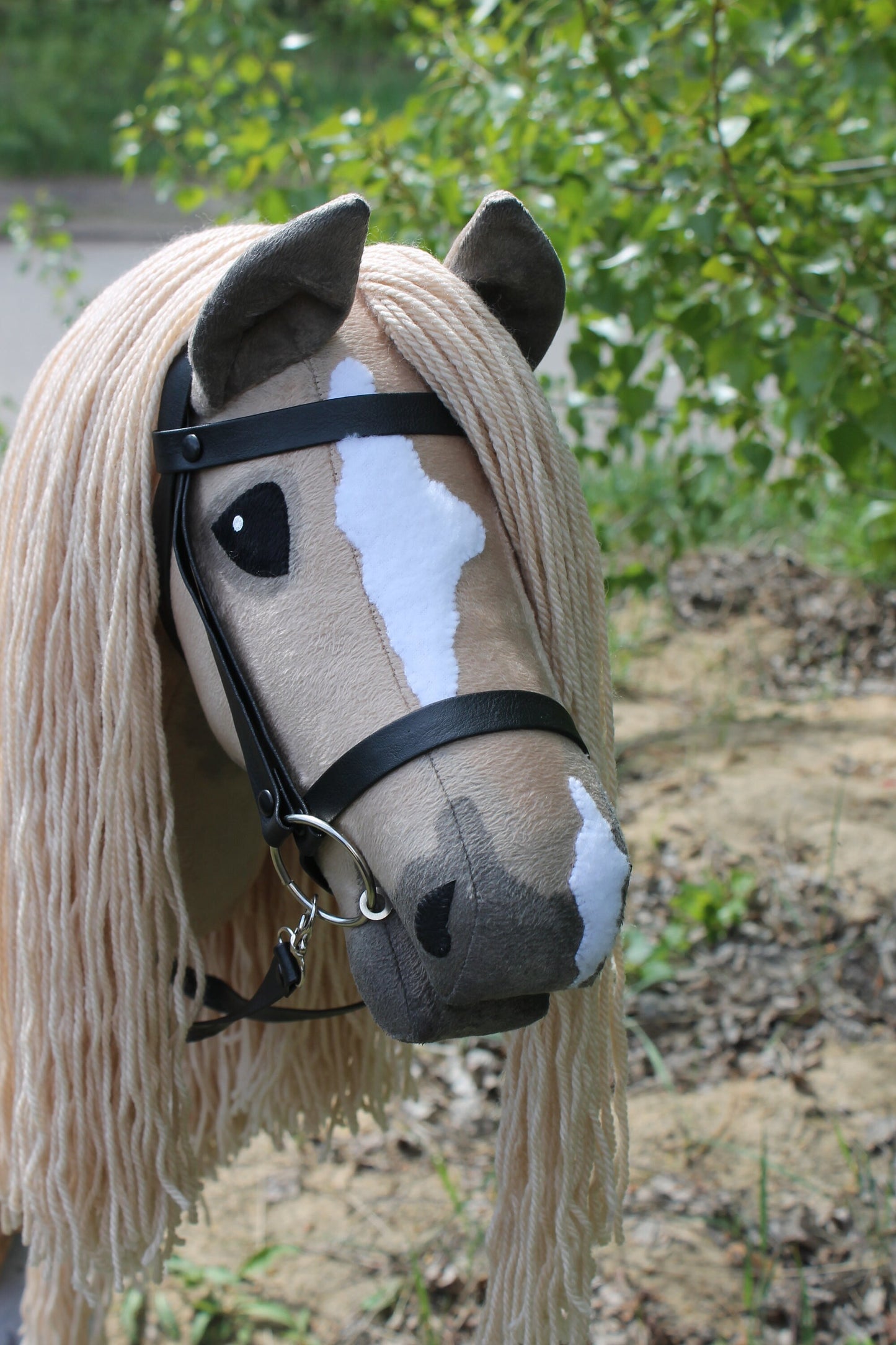 Hobby horse with bridle and reins A3 Rose Gray JAZZ