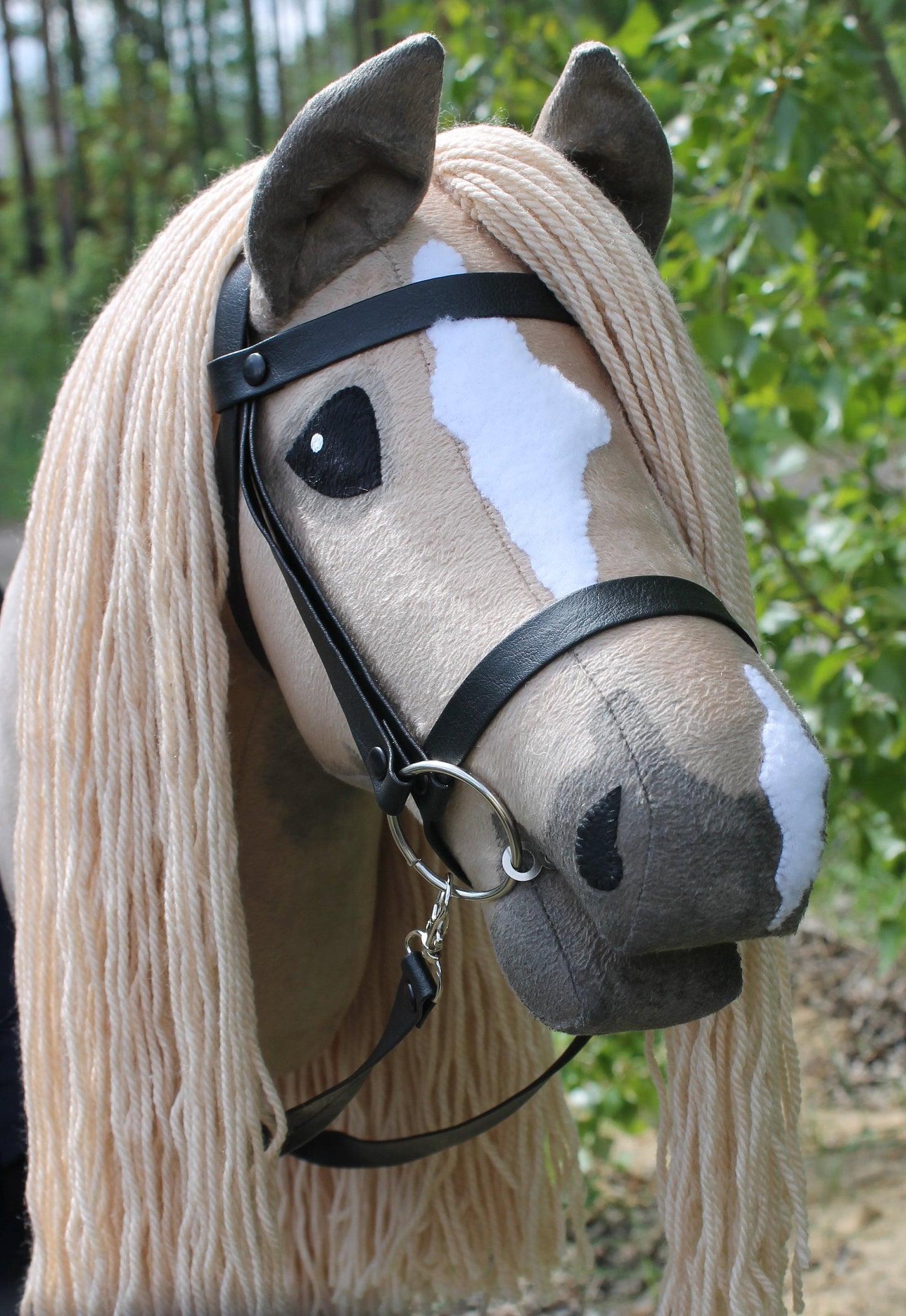 Hobby horse with bridle and reins A3 Rose Gray JAZZ