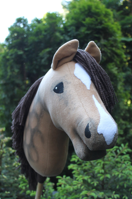 Hobbyhorse with bridle A3 Buckskin Dun SKY