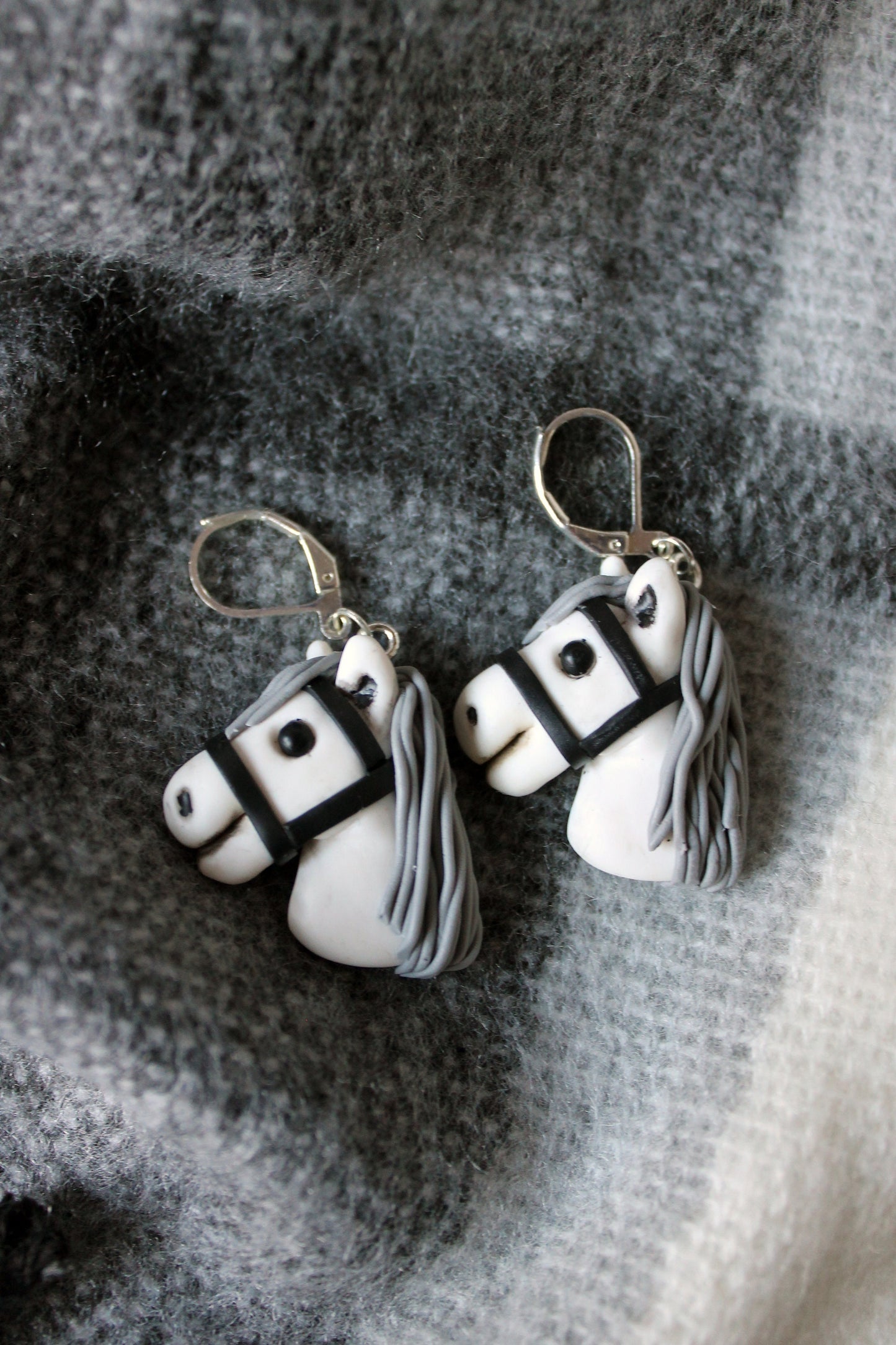 Earings of real hobbyhorser / earings with stickhorce's head / polymer clay earings